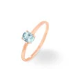 Bague Lily Or Rose Aigue Marine