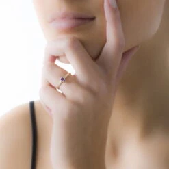 Bague Lily Or Rose Aigue Marine -Fanny Boutique B3DFRAB122 model0