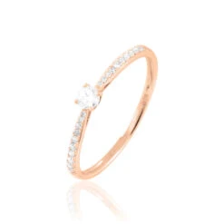 Bague Solitaire Laetitia Or Rose Diamant