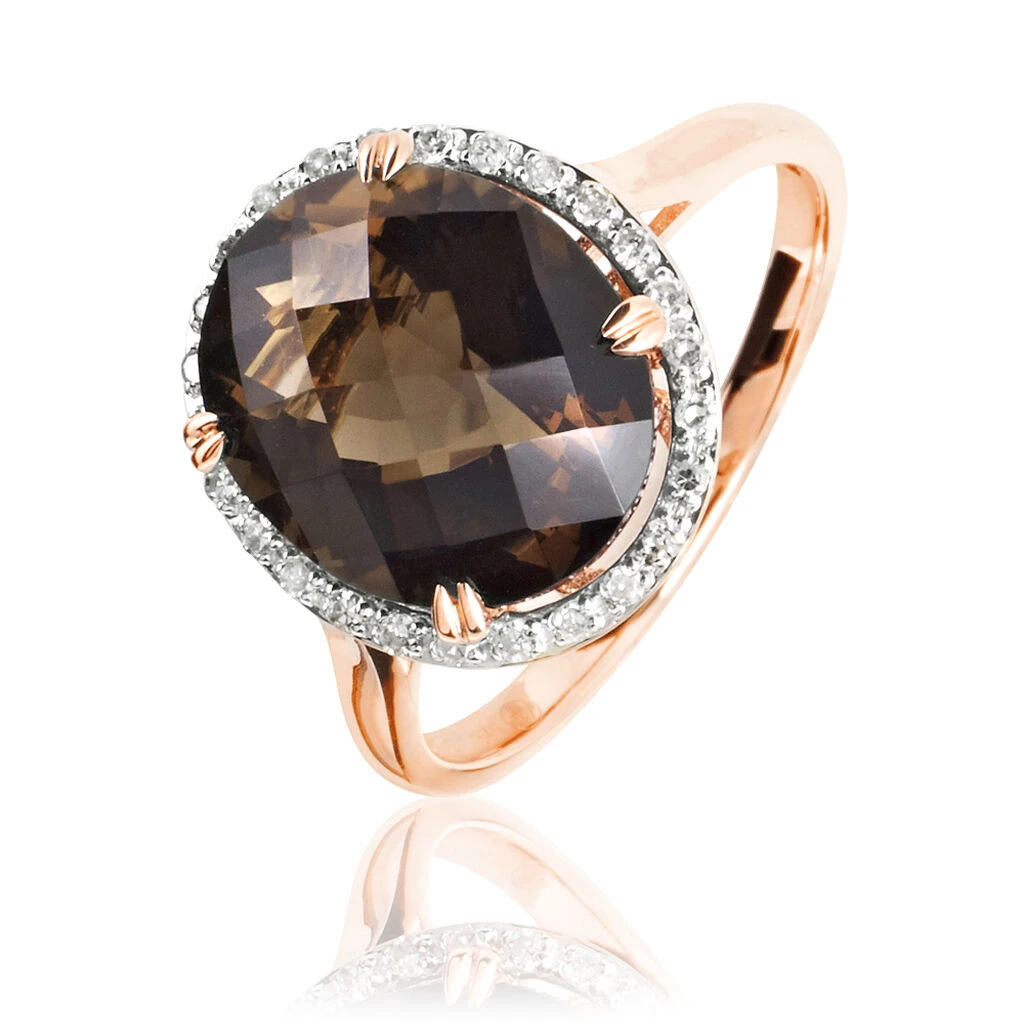 Bague Anna Or Rose Quartz Et Diamant 3 Bague Anna Or Rose Quartz Et Diamant