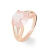Bague Cecile Or Rose Quartz Et Diamant