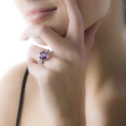 Bague Cecile Or Rose Quartz Et Diamant -Fanny Boutique B3DFRQS144 model0