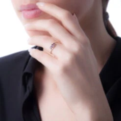 Bague Chloe Or Rose Rubis Et Diamant -Fanny Boutique B3DFRRR450 model0