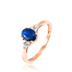 Bague Lea Or Rose Saphir Et Diamant