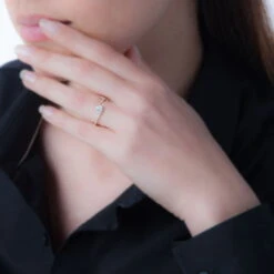 Bague Loriane Or Rose Topaze Et Oxyde De Zirconium -Fanny Boutique B3DFRTB520 model0