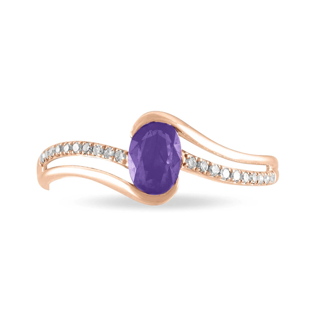 Bague Anja Or Rose Amethyste Et Diamant 4 Bague Anja Or Rose Amethyste Et Diamant – Image 2