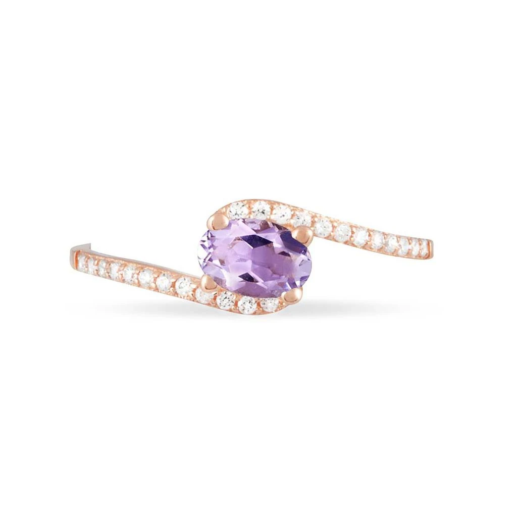 Bague Loriane Or Rose Amethyste Et Oxyde De Zirconium 4 Bague Loriane Or Rose Amethyste Et Oxyde De Zirconium – Image 2