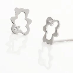 Boucles D'oreilles Puces Baptista Ours Or Blanc Oxydes 7 Boucles D'oreilles Puces Baptista Ours Or Blanc Oxydes -Fanny Boutique B3OEBW0002 view2