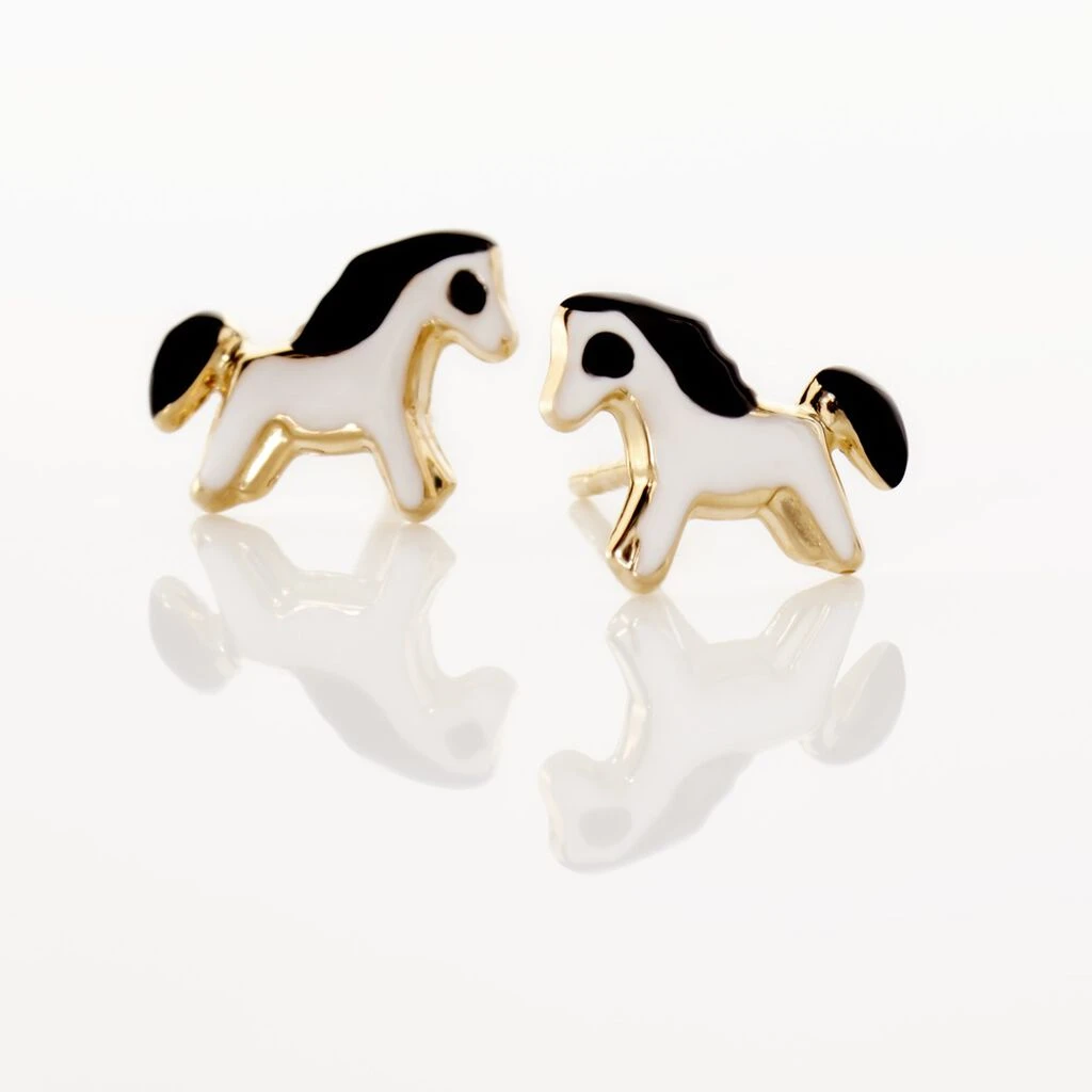 Boucles D'oreilles Puces Heldea Cheval Or Jaune 5 Boucles D'oreilles Puces Heldea Cheval Or Jaune – Image 3