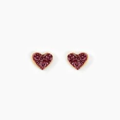 Boucles D'oreilles Puces Cerine Coeur Or Jaune