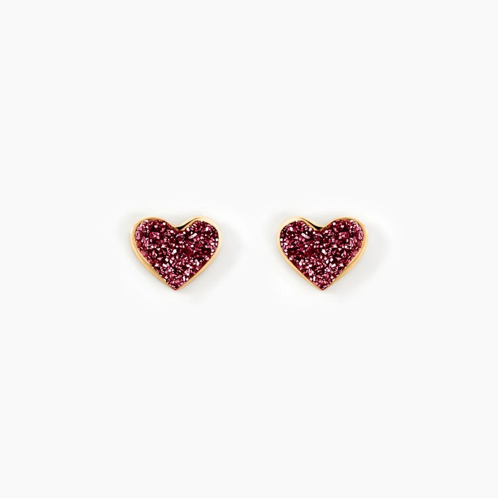 Boucles D'oreilles Puces Cerine Coeur Or Jaune 3 Boucles D'oreilles Puces Cerine Coeur Or Jaune