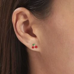 Boucles D'oreilles Puces Cherry Cerise Or Jaune -Fanny Boutique B3OEJWD007 model0