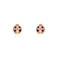 Boucles D'oreilles Puces Helidie Coccinelle Or Jaune