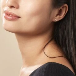 Boucles D'oreilles Puces Anne-maudae Double Coeurs Or Bicolore -Fanny Boutique B3OF2W0236 model0