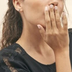 Boucles D'oreilles Puces Urania Or Blanc Diamant -Fanny Boutique B3OFBDD041 model0