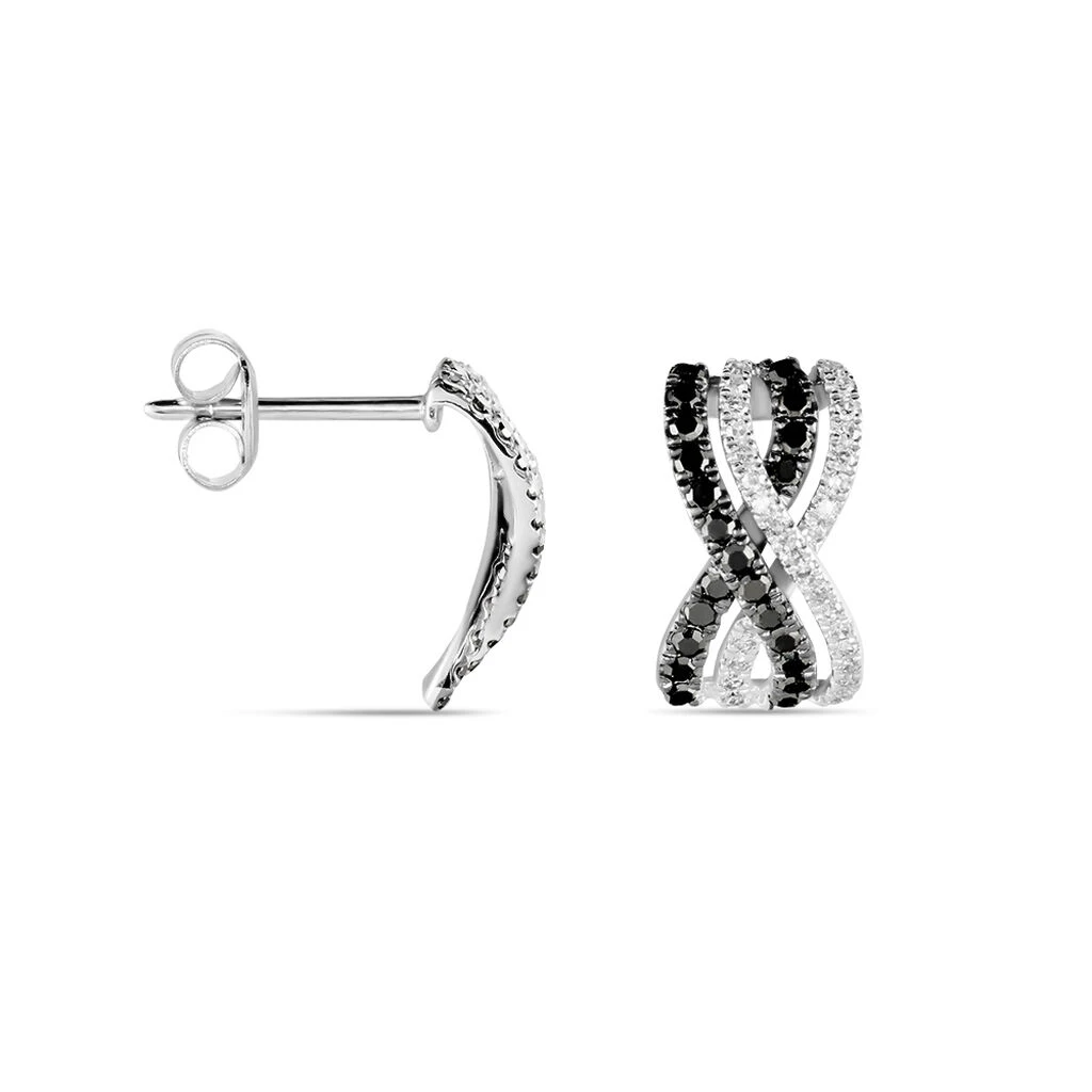 Boucles D'oreilles Puces Julianne Or Blanc Diamant 4 Boucles D'oreilles Puces Julianne Or Blanc Diamant – Image 2