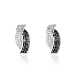 Boucles D'oreilles Puces Oia Or Blanc Diamant