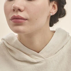 Boucles D'oreilles Puces Dolene Or Blanc Diamant -Fanny Boutique B3OFBDW028 model0