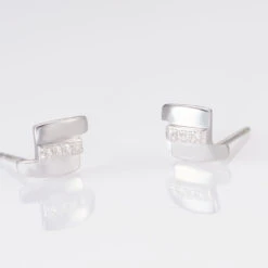 Boucles D'oreilles Puces Dolene Or Blanc Diamant -Fanny Boutique B3OFBDW028 view2