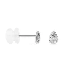 Boucles D'oreilles Puces Nevena Or Blanc Diamant -Fanny Boutique B3OFBDW035 view1