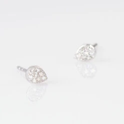 Boucles D'oreilles Puces Nevena Or Blanc Diamant -Fanny Boutique B3OFBDW035 view2