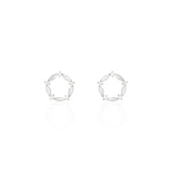 Boucles D'oreilles Puces Luciole Or Blanc Diamant