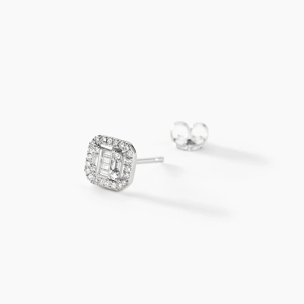 Boucles D'oreilles Puces Natacha Or Blanc Diamant 4 Boucles D'oreilles Puces Natacha Or Blanc Diamant – Image 2