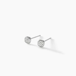 Boucles D'oreilles Puces Violanda Or Blanc Diamant