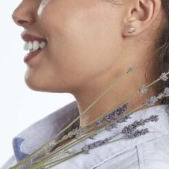 Boucles D'oreilles Puces Or Blanc Juliane Diamants -Fanny Boutique B3OFBDW793 model0