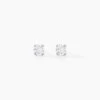 Boucles D'oreilles Puces Victoria Or Blanc Diamant