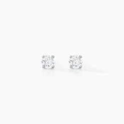 Boucles D'oreilles Puces Victoria Or Blanc Diamant