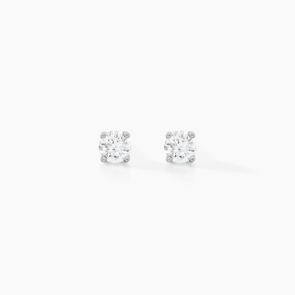 Boucles D'oreilles Puces Victoria Or Blanc Diamant 3 Boucles D'oreilles Puces Victoria Or Blanc Diamant