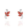 Boucles D'oreilles Puces Angie Or Blanc Diamant Et Rubis