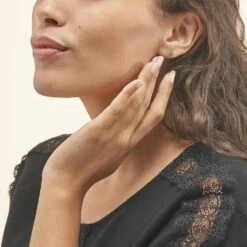 Boucles D'oreilles Puces Fassia Or Blanc Topaze -Fanny Boutique B3OFBTB500 model0