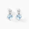 Boucles D'oreilles Or Blanc Clothilde Topazes Oxydes