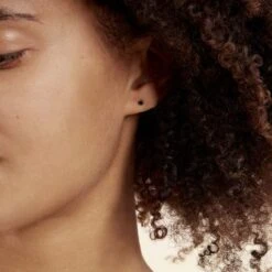 Boucles D'oreilles Puces Daria Or Blanc Oxyde De Zirconium -Fanny Boutique B3OFBZN006 model1