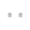 Boucles D'oreilles Puces Elda Serti Clos Or Blanc Oxyde De Zirconium