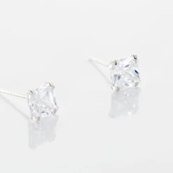 Boucles D'oreilles Puces Or Blanc Doreen Oxydes De Zirconium -Fanny Boutique B3OFBZW621 view2