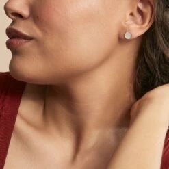 Boucles D'oreilles Puces Joana Or Jaune Nacre -Fanny Boutique B3OFJAW002 model0