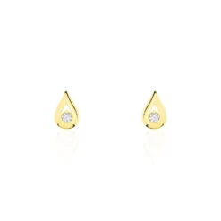 Boucles D'oreilles Puces Purete Or Jaune Diamant