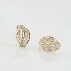 Boucles D'oreilles Puces Enora Or Jaune Diamant -Fanny Boutique B3OFJDW342 view2