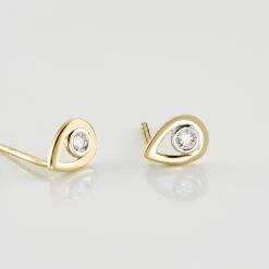 Boucles D'oreilles Puces Fidelia Or Jaune Diamant -Fanny Boutique B3OFJDW509 view2