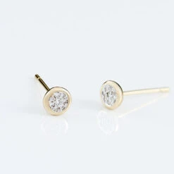 Boucles D'oreilles Puces Or Jaune Diamants -Fanny Boutique B3OFJDW589 view2