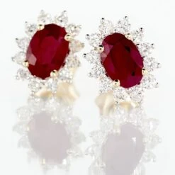 Boucles D'oreilles Puces Vladimir Or Jaune Diamant Et Rubis -Fanny Boutique B3OFJRR091 view2
