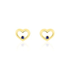 Boucles D'oreilles Puces Martella Or Jaune Saphir