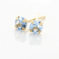 Boucles D'oreilles Puces Daria Serti Griffe 2 Or Jaune Oxyde -Fanny Boutique B3OFJTB016 view2