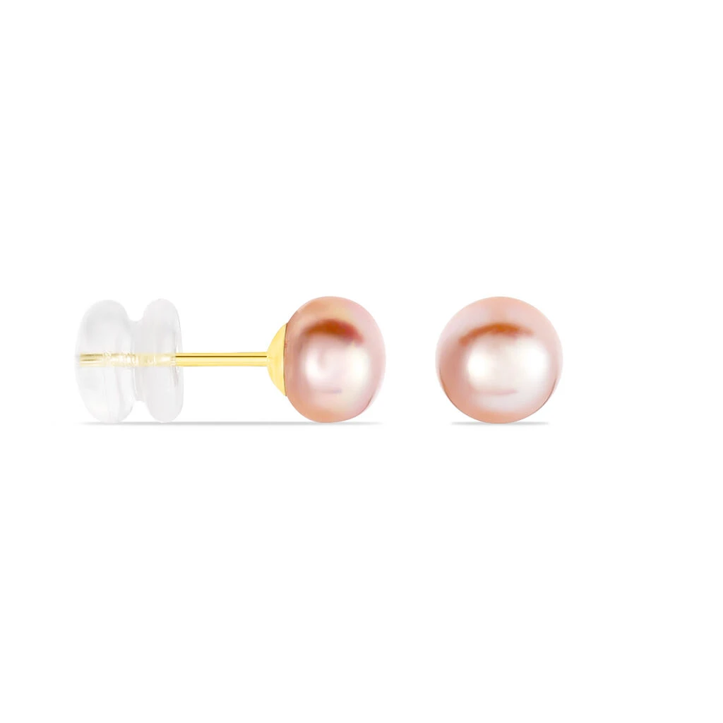 Boucles D'oreilles Puces Ursulina Or Jaune Perle De Culture 4 Boucles D'oreilles Puces Ursulina Or Jaune Perle De Culture – Image 2