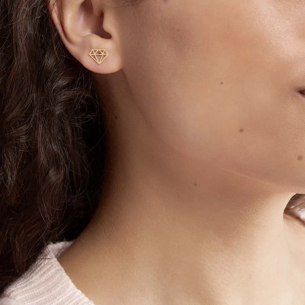 Boucles D'oreilles Puces Origami Or Jaune 6 Boucles D'oreilles Puces Origami Or Jaune – Image 4