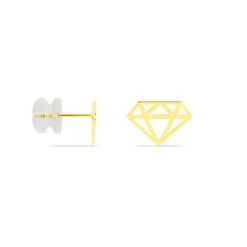 Boucles D'oreilles Puces Origami Or Jaune 7 Boucles D'oreilles Puces Origami Or Jaune -Fanny Boutique B3OFJW005O view1