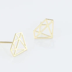 Boucles D'oreilles Puces Origami Or Jaune 8 Boucles D'oreilles Puces Origami Or Jaune -Fanny Boutique B3OFJW005O view2